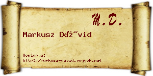Markusz Dávid névjegykártya